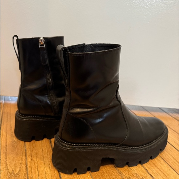 Freda Salvador Black Leather Platform Boots - Picture 3 of 7